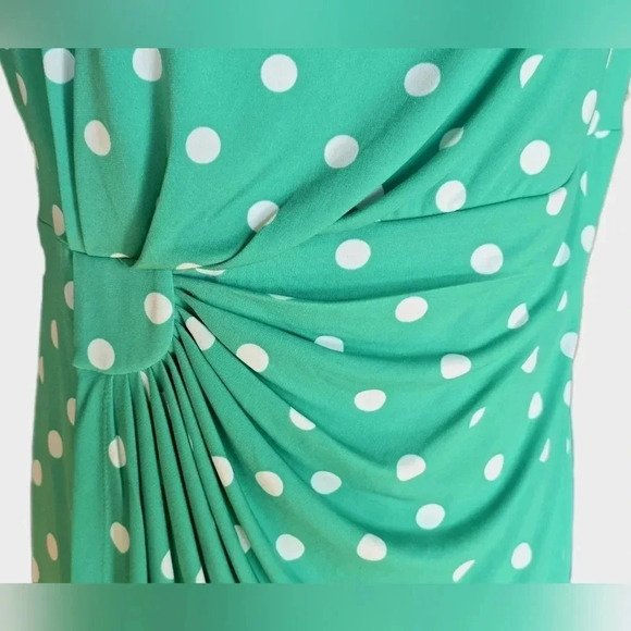 DressBarn, Size 14, Green Polka Dot Wrap Waist Dress - Picture 10 of 10